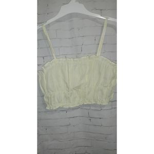 Frill trim Ruched crop cami top